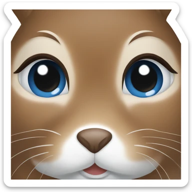 Dutch rabbit blue and brown eyes sticker
