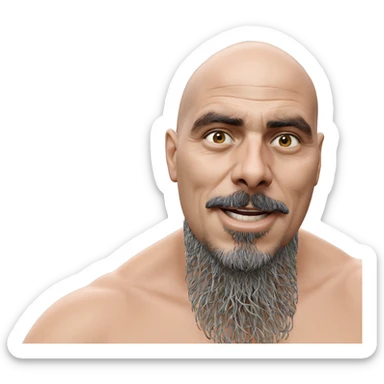 bald man at the ocean sticker