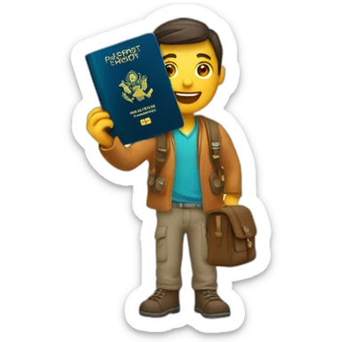 traveller holding your passport sticker