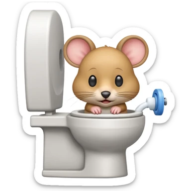 Una ratita sentada en el wc sticker