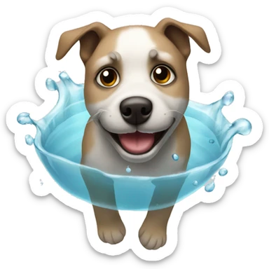 Perro tomando agua  sticker