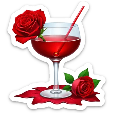 🍸+🍹🖤+🌹 sticker