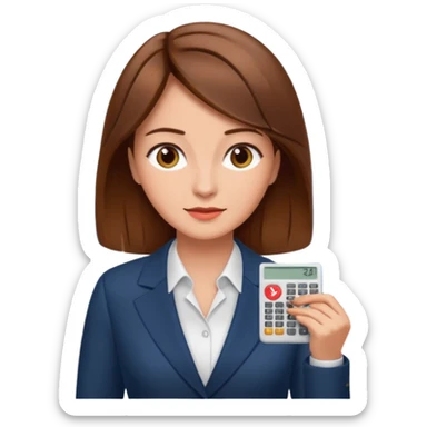 economist woman, brown hair, finance chart sticker