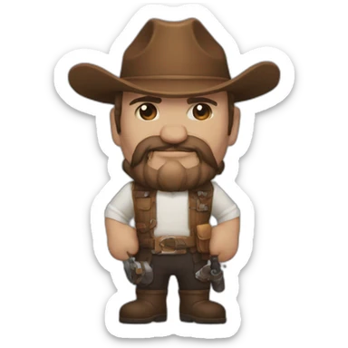 A braum Guy with mustang and litle barb sticker