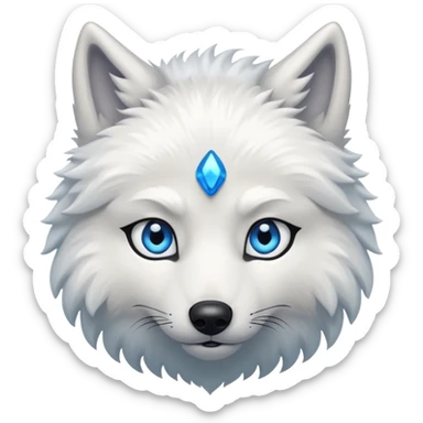 White wolf emoji sticker