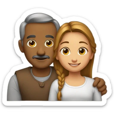 papa-brun-avec-adolescent-brun sticker