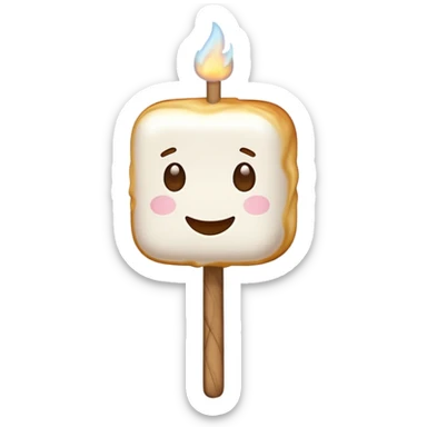 camping fluffy marshmallow stick sticker