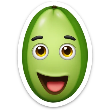 aguacate con ojos y moño sticker