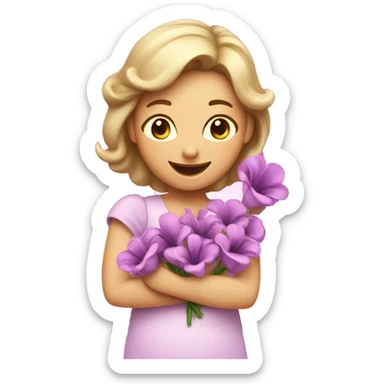 Happy Mother's Day with pink and purple flow sticker