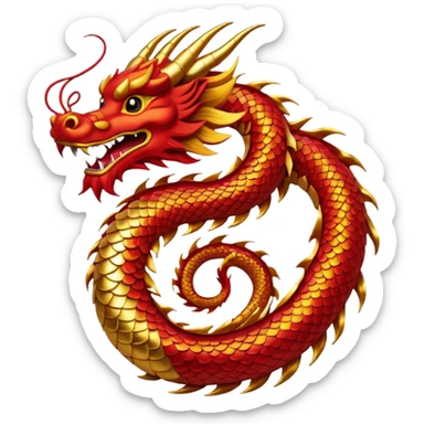 chinese dragon happy new year sticker