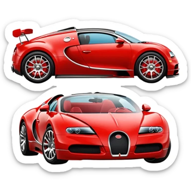 Um Bugatti vermelho sticker