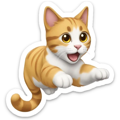 Un gato volador sticker