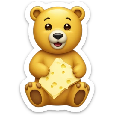 yellow bear with butter sticker