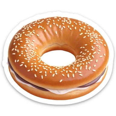 a simit, the Turkish sesame bagel, realistic 3D style sticker