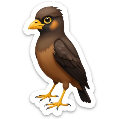 A common myna bird cute emoji sticker