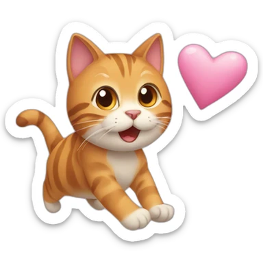A cat falling in love sticker