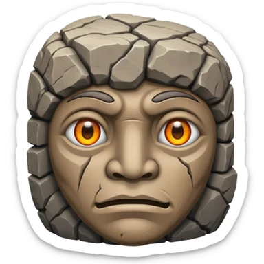 stone idol face in Volcano Island sticker