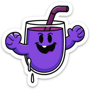 grape koolaid man bursting through wall sticker