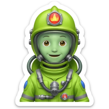 Alein firefighter green sticker