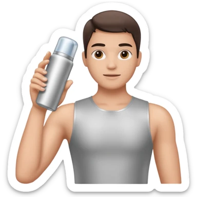 Deodorant, being held sticker