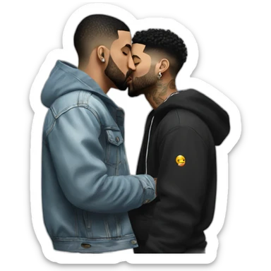 Drake kissing 21 Savage sticker