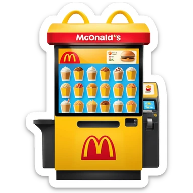 mcdonald's kiosk with various menu options sticker