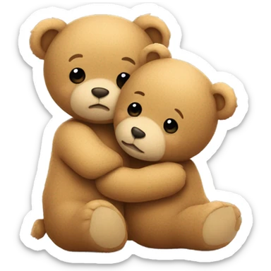 Two teddy bears hugging each other sticker