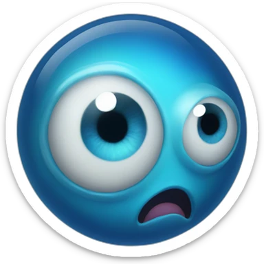 a blue sphere creature with only one blue eye sticker