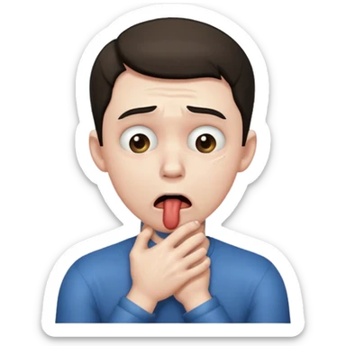 A guy choking himself sticker