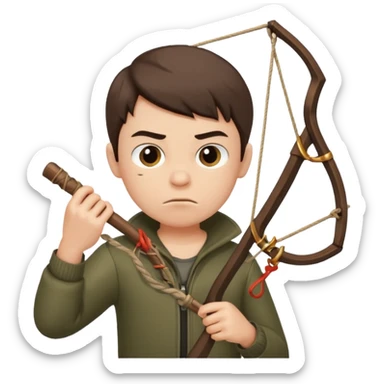 a bad boy shooting a bird with a slingshot sticker