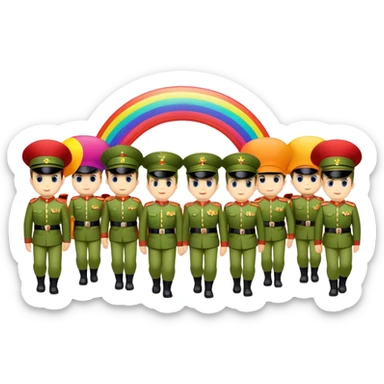 Gay pride army sticker