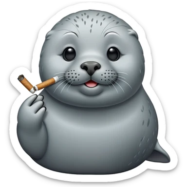 Grey seal Smoking weed sticker
