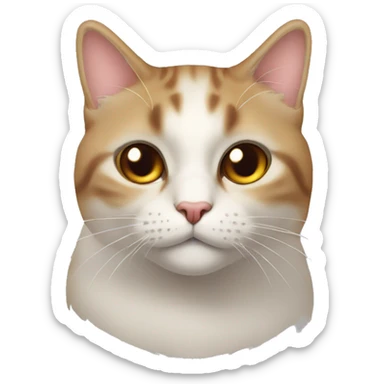 la tête d’un chat avec pleins de coeur sur lui  sticker