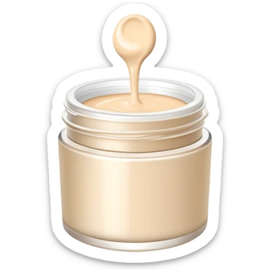 Pale beige cosmetic cream pot sticker