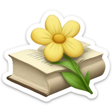 book with a flower sticker