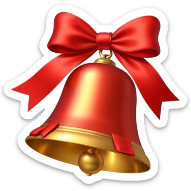 gold Christmas bell sticker