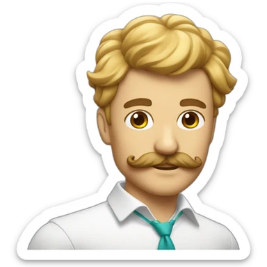 Homme avec les cheveux plaquer et une petit moustache sticker
