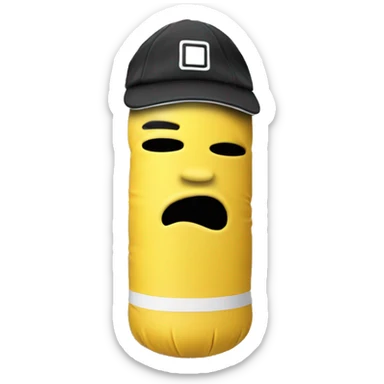 punching bag with hat sticker