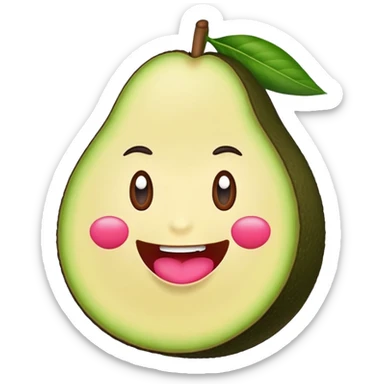 Haz un aguacate con labios muy grandes  sticker