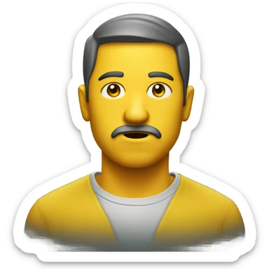 round yellow serious face emoji sticker