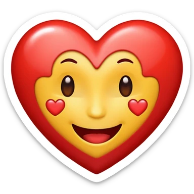 Emoji showing a heart, very happy bc someone complimented it sticker