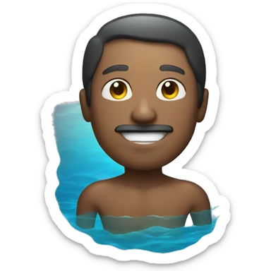 man swim in the moonlight sticker