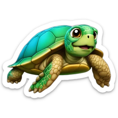 Tortue arc en ciel  sticker