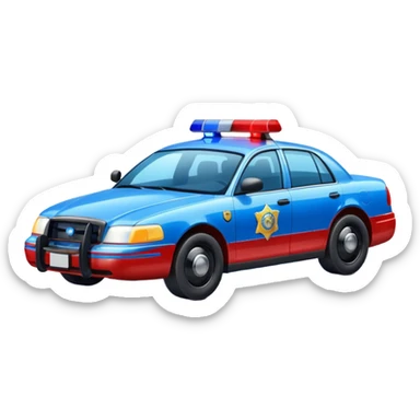 police car with lights on sticker