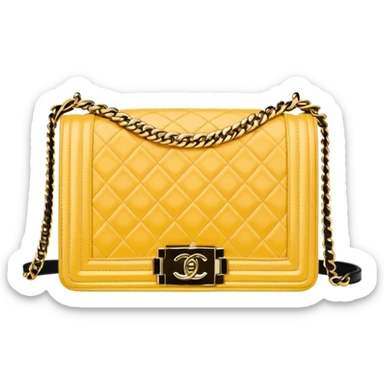 light yellow chanel le boy gold chain bag sticker