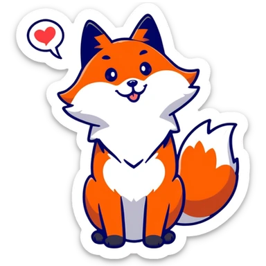 Fluffy fox blowing kisses sticker