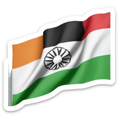 a afghanistan flag with a indian flag mixing with each other  sticker