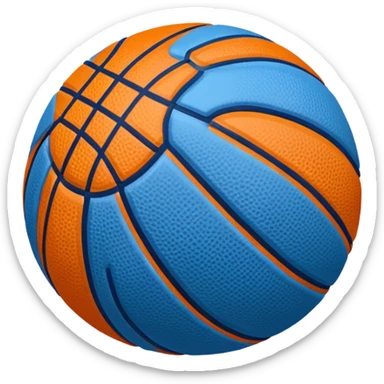 blue basketball ball sticker