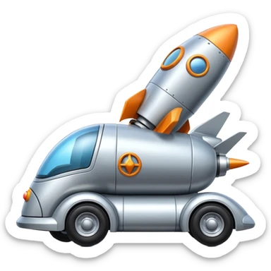  Flintstones futuristic rocket-powered tall robot moving van launch vehicle  sticker