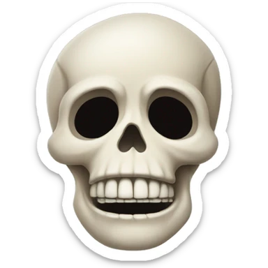 2d Cartoon Skull salute sticker